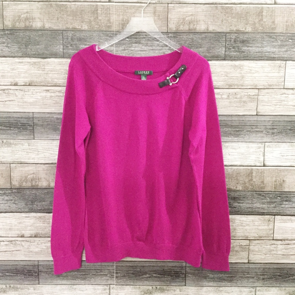 Ralph Lauren fuchsia pink scoop neck sweater XL